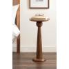 imageKate and Laurel Jakob Modern Wooden Round Side Table 12 x 24 Walnut Brown Circle Pedestal Table for Use as Bedroom Nightstand Indoor Plant Stand or Decorative Living Room TableWalnut Brown