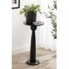 imageKate and Laurel Jakob Modern Wooden Round Side Table 12 x 24 Walnut Brown Circle Pedestal Table for Use as Bedroom Nightstand Indoor Plant Stand or Decorative Living Room TableBlack