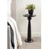 imageKate and Laurel Jakob Modern Wooden Round Side Table 12 x 24 Walnut Brown Circle Pedestal Table for Use as Bedroom Nightstand Indoor Plant Stand or Decorative Living Room TableBlack