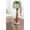 imageKate and Laurel Jakob Modern Wooden Round Side Table 12 x 24 Walnut Brown Circle Pedestal Table for Use as Bedroom Nightstand Indoor Plant Stand or Decorative Living Room TableNatural