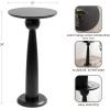 imageKate and Laurel Jakob Modern Wooden Round Side Table 12 x 24 Walnut Brown Circle Pedestal Table for Use as Bedroom Nightstand Indoor Plant Stand or Decorative Living Room TableBlack