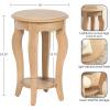 imageKate and Laurel Sutherlin Vintage Tiered Round Side Table 16 x 16 x 25 Light Natural Traditional TwoTier Circle Living Room End Table with Storage for Use as Bedroom Nightstand Option