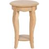 imageKate and Laurel Sutherlin Vintage Tiered Round Side Table 16 x 16 x 25 Light Natural Traditional TwoTier Circle Living Room End Table with Storage for Use as Bedroom Nightstand Option