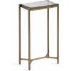 imageKate and Laurel Aguilar Modern Glam Slim Side Table 12 x 7 x 22 White Marble and Gold Decorative Narrow End Table for Use as Skinny Bedroom Nightstand or Living Room Mini TableGold
