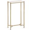 imageKate and Laurel Aguilar Modern Glam Slim Side Table 12 x 7 x 22 White Marble and Gold Decorative Narrow End Table for Use as Skinny Bedroom Nightstand or Living Room Mini TableWhiteGold