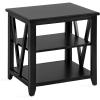 imageKate and Laurel Broadbridge Modern Tiered Rectangle Side Table 23 x 18 x 24 Light Natural Transtional ThreeTier Wooden Nightstand with Storage for Use as Living Room End TableBlack