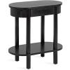 imageKate and Laurel Koji Modern Tiered Rectangular Side Table 22 x 12 x 24 Black Transitional TwoTier Wood Capsule End Table with Storage for Use as Bedroom Accent or Indoor Plant Stand