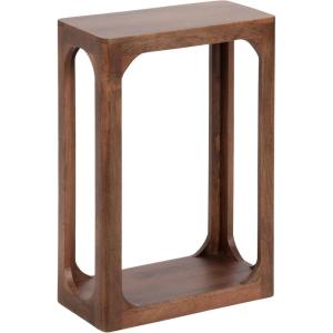 imageKate and Laurel Dahl Modern Slatted Wooden Slim Side Table 16 x 8 x 24 Natural Wood Transitional Wood Narrow End Table for Use as Living Room Plant Stand or Small Bedroom NightstandWalnut Brown