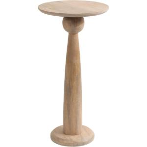 imageKate and Laurel Jakob Modern Wooden Round Side Table 12 x 24 Walnut Brown Circle Pedestal Table for Use as Bedroom Nightstand Indoor Plant Stand or Decorative Living Room TableNatural