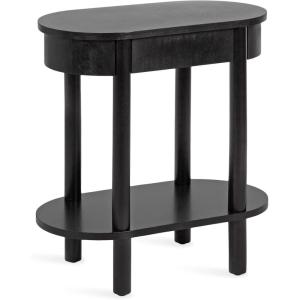 imageKate and Laurel Koji Modern Tiered Rectangular Side Table 22 x 12 x 24 Black Transitional TwoTier Wood Capsule End Table with Storage for Use as Bedroom Accent or Indoor Plant Stand