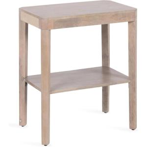 imageKate and Laurel Talcott Modern Rectangle Wood Side Table 22 x 14 x 26 Light Natural Wood Transitional Decorative TwoTier End Table for Use as a Bedroom Nightstand or Living Room Accent