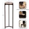 imageKate and Laurel Aguilar Modern Drink Table 9 x 9 x 23 Petrified Wood and Bronze Unique Round Wood Mini Table for Use as Bathroom Accent Table or Pedestal Martini Table