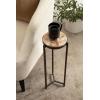 imageKate and Laurel Aguilar Modern Drink Table 9 x 9 x 23 Petrified Wood and Bronze Unique Round Wood Mini Table for Use as Bathroom Accent Table or Pedestal Martini Table