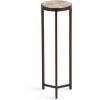 imageKate and Laurel Aguilar Modern Drink Table 9 x 9 x 23 Petrified Wood and Bronze Unique Round Wood Mini Table for Use as Bathroom Accent Table or Pedestal Martini Table