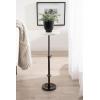 imageKate and Laurel Engles Traditional AdjustableHeight Pedestal Drink Table 10 x 10 x 30 White Marble and Gray Gunmetal Vintage Round Indoor Metal Plant Stand with Authentic Marble Tabletop