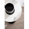 imageKate and Laurel Engles Traditional AdjustableHeight Pedestal Drink Table 10 x 10 x 30 White Marble and Gray Gunmetal Vintage Round Indoor Metal Plant Stand with Authentic Marble Tabletop