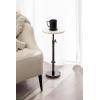 imageKate and Laurel Engles Traditional AdjustableHeight Pedestal Drink Table 10 x 10 x 30 White Marble and Gray Gunmetal Vintage Round Indoor Metal Plant Stand with Authentic Marble Tabletop