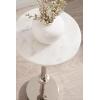 imageKate and Laurel Engles Traditional AdjustableHeight Pedestal Drink Table 10 x 10 x 30 White Marble and Silver Chrome Vintage Round Indoor Metal Plant Stand with Authentic Marble Tabletop