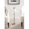 imageKate and Laurel Engles Traditional AdjustableHeight Pedestal Drink Table 10 x 10 x 30 White Marble and Silver Chrome Vintage Round Indoor Metal Plant Stand with Authentic Marble Tabletop
