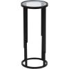 imageKate and Laurel Ravalli Modern Drink Table 9 x 9 x 20 Black and Clear Glass Unique Round Tempered Glass Accent Pedestal Table for Use as Indoor Plant Stand