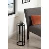 imageKate and Laurel Ravalli Modern Drink Table 9 x 9 x 20 Black and Clear Glass Unique Round Tempered Glass Accent Pedestal Table for Use as Indoor Plant Stand