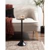 imageKate and Laurel Sanzo Modern Pedestal Drink Table 10 x 10 x 23 Gray Gunmetal Decorative End Table with Mirrored Tabletop for Use as Small Plant Stand or Cute Martini TableGoldBlack