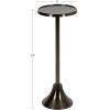 imageKate and Laurel Sanzo Modern Pedestal Drink Table 10 x 10 x 23 Gray Gunmetal Decorative End Table with Mirrored Tabletop for Use as Small Plant Stand or Cute Martini TablePewter