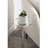 imageKate and Laurel Sanzo Modern Pedestal Drink Table 10 x 10 x 23 Gray Gunmetal Decorative End Table with Mirrored Tabletop for Use as Small Plant Stand or Cute Martini TableSilver