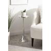 imageKate and Laurel Sanzo Modern Pedestal Drink Table 10 x 10 x 23 Gray Gunmetal Decorative End Table with Mirrored Tabletop for Use as Small Plant Stand or Cute Martini TableSilver