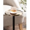 imageKate and Laurel Sanzo Modern Pedestal Drink Table 10 x 10 x 23 Gray Gunmetal Decorative End Table with Mirrored Tabletop for Use as Small Plant Stand or Cute Martini TableGoldBlack