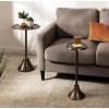 imageKate and Laurel Sanzo Modern Pedestal Drink Table 10 x 10 x 23 Gray Gunmetal Decorative End Table with Mirrored Tabletop for Use as Small Plant Stand or Cute Martini TableBronze