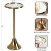 imageKate and Laurel Sanzo Modern Pedestal Drink Table 10 x 10 x 23 Gray Gunmetal Decorative End Table with Mirrored Tabletop for Use as Small Plant Stand or Cute Martini TableGold