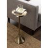 imageKate and Laurel Sanzo Modern Pedestal Drink Table 10 x 10 x 23 Gray Gunmetal Decorative End Table with Mirrored Tabletop for Use as Small Plant Stand or Cute Martini TableGold