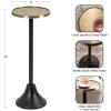 imageKate and Laurel Sanzo Modern Pedestal Drink Table 10 x 10 x 23 Gray Gunmetal Decorative End Table with Mirrored Tabletop for Use as Small Plant Stand or Cute Martini TableGoldBlack