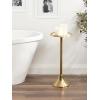 imageKate and Laurel Sanzo Modern Pedestal Drink Table 10 x 10 x 23 Gray Gunmetal Decorative End Table with Mirrored Tabletop for Use as Small Plant Stand or Cute Martini TableGold