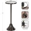 imageKate and Laurel Sanzo Modern Pedestal Drink Table 10 x 10 x 23 Gray Gunmetal Decorative End Table with Mirrored Tabletop for Use as Small Plant Stand or Cute Martini TablePewter
