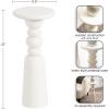 imageKate and Laurel Tirollo Modern Round Drink Table 10 x 10 x 22 Natural Wood Living Room Accent Pedestal Table with Turned Base for Use as Indoor Plant StandWhite