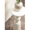 imageKate and Laurel Tirollo Modern Round Drink Table 10 x 10 x 22 Natural Wood Living Room Accent Pedestal Table with Turned Base for Use as Indoor Plant StandWhite
