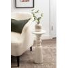 imageKate and Laurel Tirollo Modern Round Drink Table 10 x 10 x 22 Natural Wood Living Room Accent Pedestal Table with Turned Base for Use as Indoor Plant StandWhite