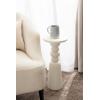 imageKate and Laurel Tirollo Modern Round Drink Table 10 x 10 x 22 Natural Wood Living Room Accent Pedestal Table with Turned Base for Use as Indoor Plant StandWhite