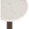 imageKate and Laurel Wegner Transitional Wood and Marble Round Drink Table 8 x 8 x 23 White Marble and Brown Modern Durable Pedestal Table for Use as Indoor Plant Stand or Decorative Mini TableBrown
