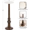 imageKate and Laurel Wegner Transitional Wood and Marble Round Drink Table 8 x 8 x 23 White Marble and Brown Modern Durable Pedestal Table for Use as Indoor Plant Stand or Decorative Mini TableBrown