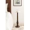 imageKate and Laurel Wegner Transitional Wood and Marble Round Drink Table 8 x 8 x 23 White Marble and Brown Modern Durable Pedestal Table for Use as Indoor Plant Stand or Decorative Mini TableBrown