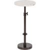 imageKate and Laurel Engles Traditional AdjustableHeight Pedestal Drink Table 10 x 10 x 30 White Marble and Gray Gunmetal Vintage Round Indoor Metal Plant Stand with Authentic Marble Tabletop