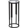 imageKate and Laurel Ravalli Modern Drink Table 9 x 9 x 20 Black and Clear Glass Unique Round Tempered Glass Accent Pedestal Table for Use as Indoor Plant Stand