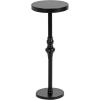 imageKate and Laurel Stratton Vintage Round Pedestal Drink Table 9 x 9 x 22 Antique Gold Decorative Mini Table for Use as Indoor Plant Stand or Cute Living Room AccentBlack