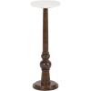 imageKate and Laurel Wegner Transitional Wood and Marble Round Drink Table 8 x 8 x 23 White Marble and Brown Modern Durable Pedestal Table for Use as Indoor Plant Stand or Decorative Mini TableBrown