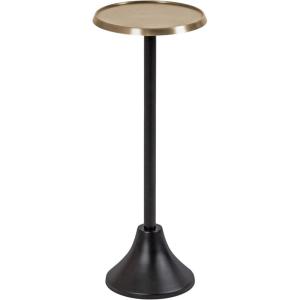 imageKate and Laurel Sanzo Modern Pedestal Drink Table 10 x 10 x 23 Gray Gunmetal Decorative End Table with Mirrored Tabletop for Use as Small Plant Stand or Cute Martini TableGoldBlack
