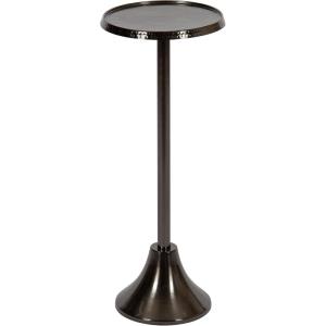 imageKate and Laurel Sanzo Modern Pedestal Drink Table 10 x 10 x 23 Gray Gunmetal Decorative End Table with Mirrored Tabletop for Use as Small Plant Stand or Cute Martini TablePewter