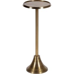imageKate and Laurel Sanzo Modern Pedestal Drink Table 10 x 10 x 23 Gray Gunmetal Decorative End Table with Mirrored Tabletop for Use as Small Plant Stand or Cute Martini TableGold